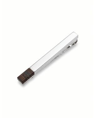Gresham Blake Tiger Iron Stone Tie Bar - Metallic