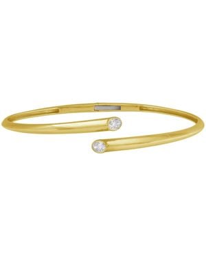 Artisan Bezel Diamond Open Cuff Bracelet - Yellow
