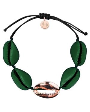 Adriana Pappas Designs Sleek Shells Bracelet Matte - Green