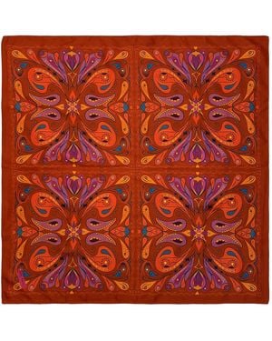 Janara Jones Paisley Satin Twill Scarf - Red