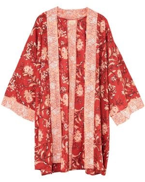 Inara Indian Cotton Rubra Kimono - Red