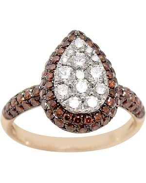 Artisan Pear Cut Coloured Diamond Cocktail Ring - Metallic