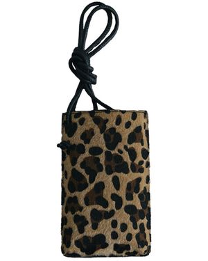 Sd Collection Mia Leopard Phone Bag - Black