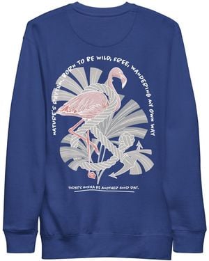 Anchor and Crew Team Royal Flamingo Another Good Day Cotton Blend Sweatshirt - Blue