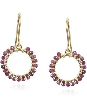 MOUNIR LONDON Garnet Hoop Earrings - Metallic