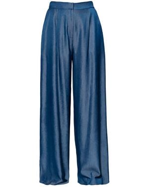 AGGI by HALEWSKI Ophelie Denim Wide Suit Pants - Blue