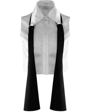 Vestiaire d'un Oiseau Libre Open-Back Scarf Shirt - Grey