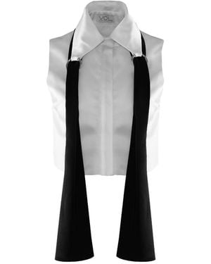 Vestiaire d'un Oiseau Libre Open-Back Scarf Shirt - Gray