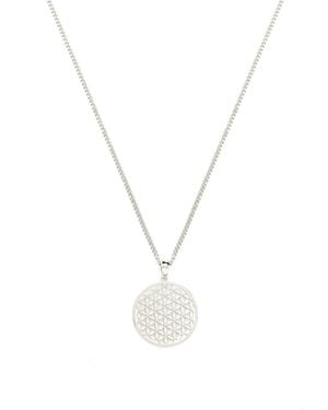 Seven Saints Flower Of Life Necklace, Rhodium, All Gender - Metallic