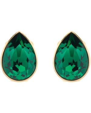 Emma Holland Jewellery Emerald Pear Crystal Clip Earrings - Green