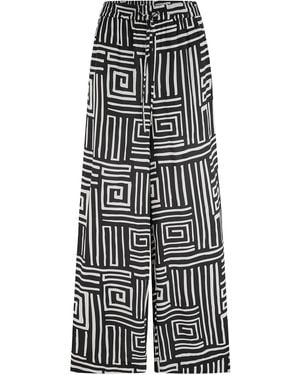 Sugarhill Trinny Wide Leg Trousers & Monochrome Maze - Black
