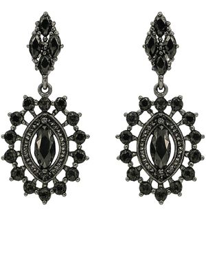 Maison De Gala Midnight Marquise Halo Earrings - Black