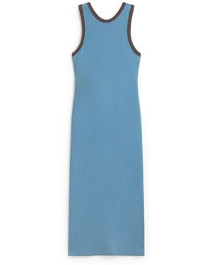 Thinking Mu Doechi Slim Back Slit Dress - Blue