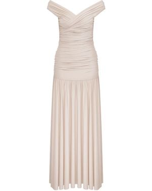 NAZLI CEREN Purley Jersey Long Dress - Natural