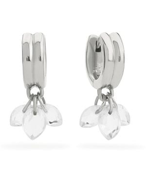 Stone Fruit Pit Earrings - White