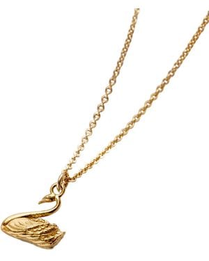 Posh Totty Designs Plated Soulmate Swan Charm Necklace - Metallic