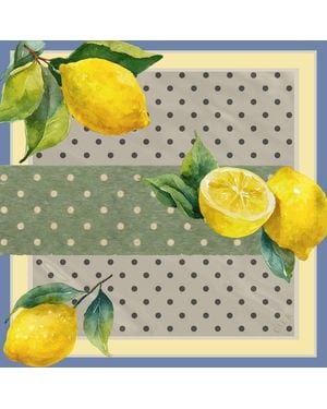Cier Lemon Dot Silk Scarf - Grey