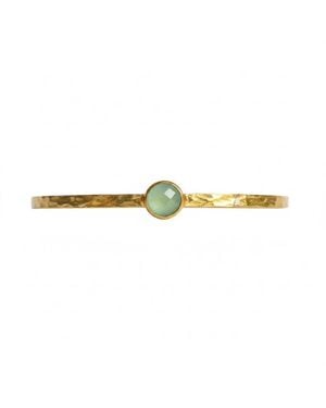 Silver & Elegant Co. Chalcedony Thick Plated Bronze Bangle - Yellow