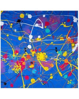 Lilia Munn Kinetic Energy Silk Scarf - Blue