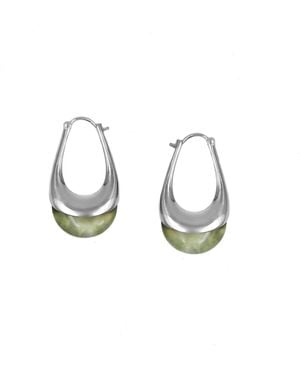 Gem Island Small Prehnite Earrings - Metallic