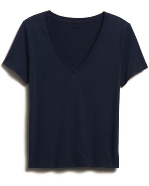 Earth Body Theory Drop V-Neck Modal Tee - Blue