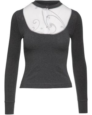 Conquista Dark Top With Poplin Detail - Black