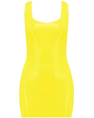 Elissa Poppy Latex Backless Mini Dress - Yellow