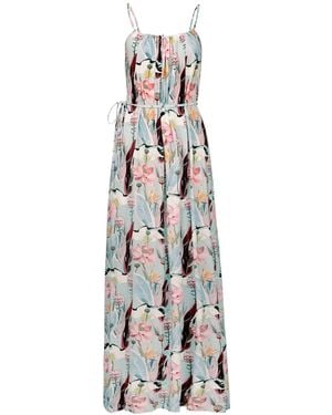Oh!Zuza Floral Open Back Maxi Dress - Metallic