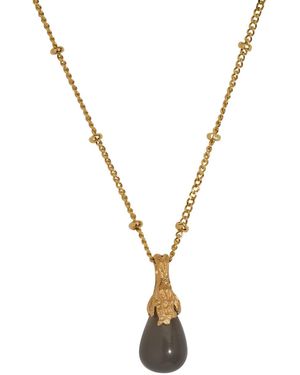 Claire Hill Designs Moonstone Lichen Pendant Necklace - Metallic