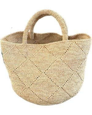 Zanatany Concepts Cabasse- Natural Beach Bag - Metallic