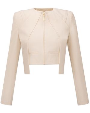 Ma Mulier Sparrow Design Crop Jacket - White