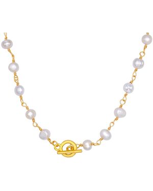 Iris London Anna Pearl Necklace - Metallic