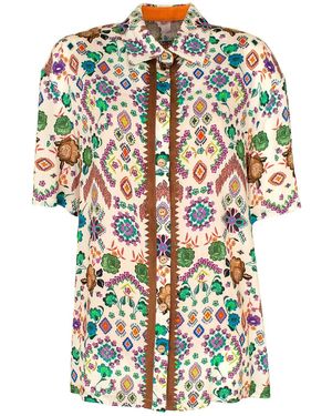 Lalipop Design Boho Style Viscose Shirt - Multicolour