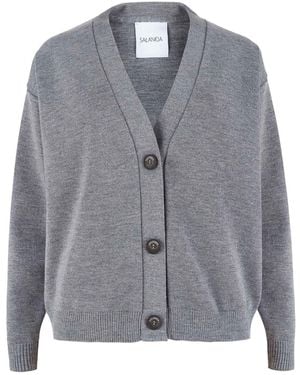 SALANIDA Bene 100% Merino Cardigan Light - Grey