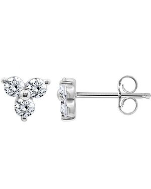 Diamonbliss Tiny Stud Earrings, Dainty Flower - White