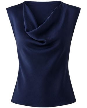 SACHA DRAKE Luxe Cowl Bias Top - Blue