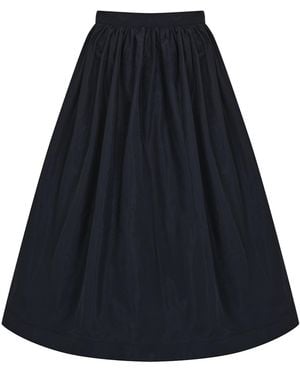 Malo Taffeta Midi Skirt - Blue