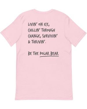 Anchor and Crew Cotton Think Ocean Polar Bear Aspirations Cotton Embroidered T-Shirt - Pink