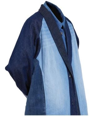 Story Wear Shawl Lapel Coat - Blue