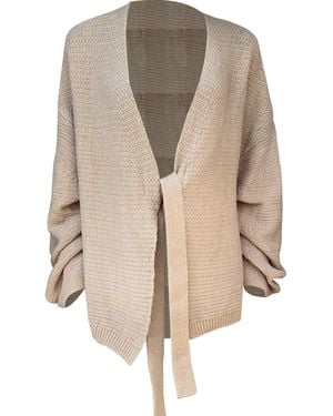 25 UNION Neutrals Knitted Oversized Cardigan Ruby - Natural