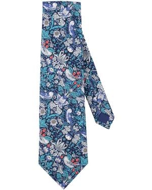 LE COLONEL Liberty Strawberry Thief Tie - Blue