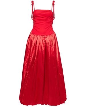 Amy Lynn Alexa Satin Puffball Dress - Red