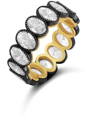 SHYMI Rhodium Oval Eternity Band - Metallic