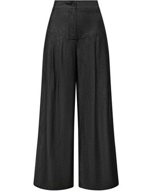 James Lakeland Pin Tuck Denim Pants - Black
