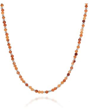 Nellou Jewellery Jewel Bead July Birthstone Necklace Sterling - Brown
