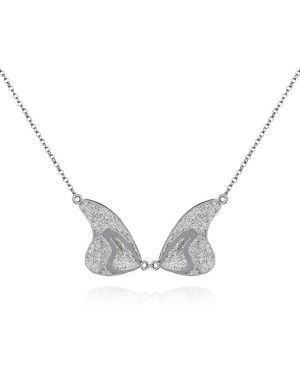 Far East Jewelry Handcrafted Love Butterfly Necklace - Metallic