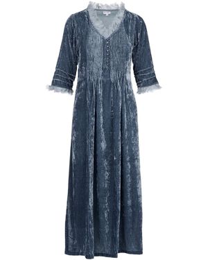 At Last 'Silk Velvet Annabel Dress - Blue