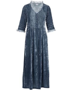 At Last 'Silk Velvet Annabel Dress - Blue