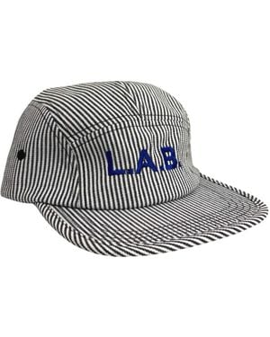 London Atelier Byproduct Lab Striped Embroidery Logo Hat - Grey