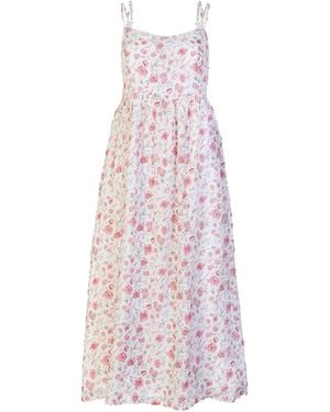 REISTOR Strappy Gathered Petal Fusion Midi Crepe Dress - Purple